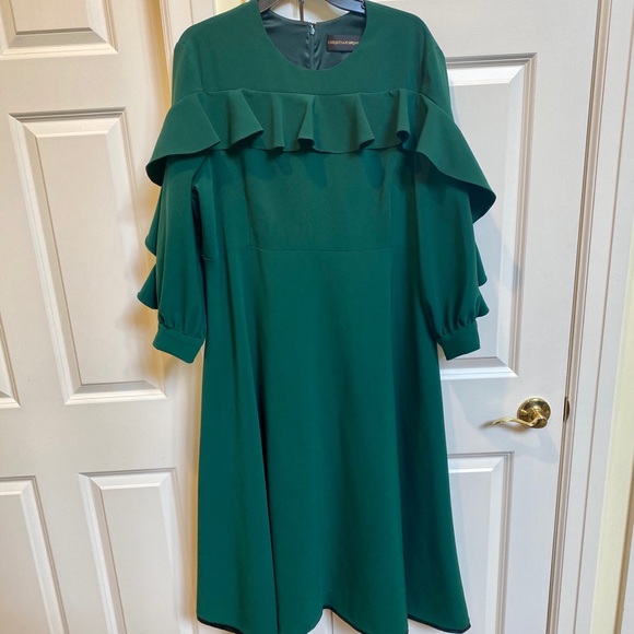 Christian Siriano Green Long Sleeve Dress
